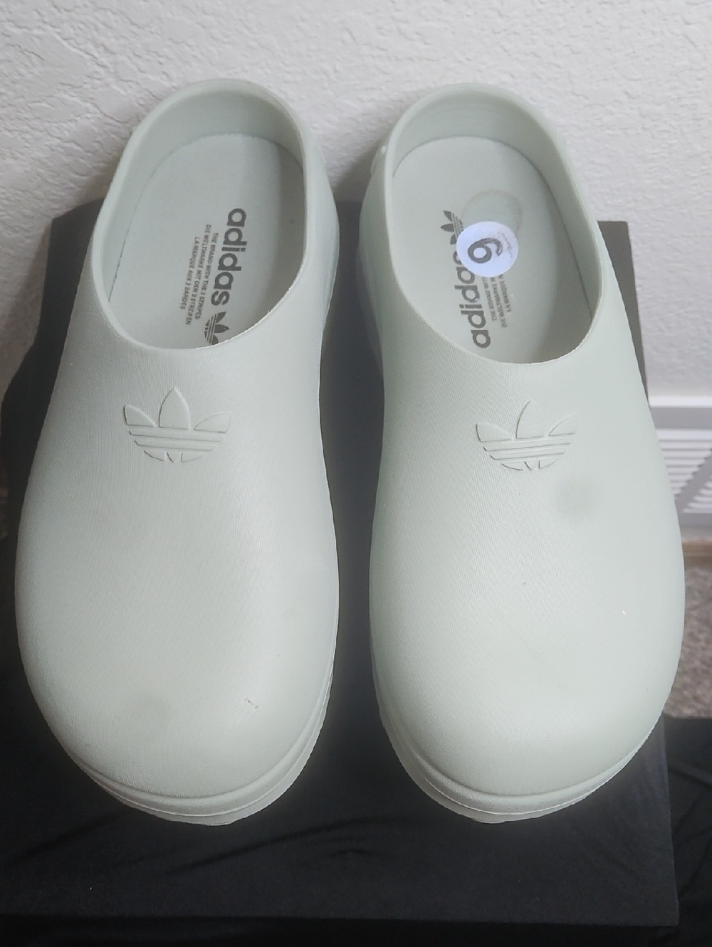 Adidas Slip-On Clogs in Mint Green